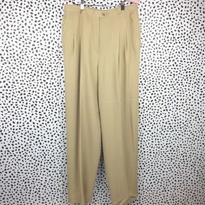 Ralph Lauren Tan Worsted Wool and Rayon Pants 14